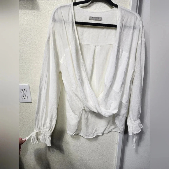 ALLSAINTS Women's Penny Wrap Top Size Medium Spring Lightweight Travel Vacation - Picture 5 of 12